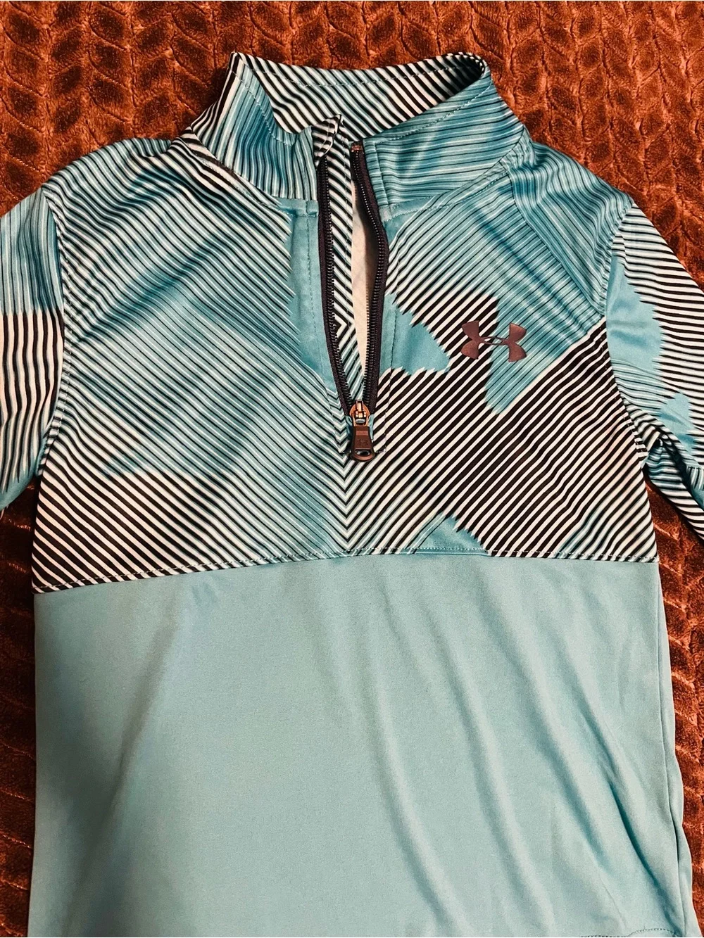 Under Armour Boys Aqua Quarter-Zip Athletic Top